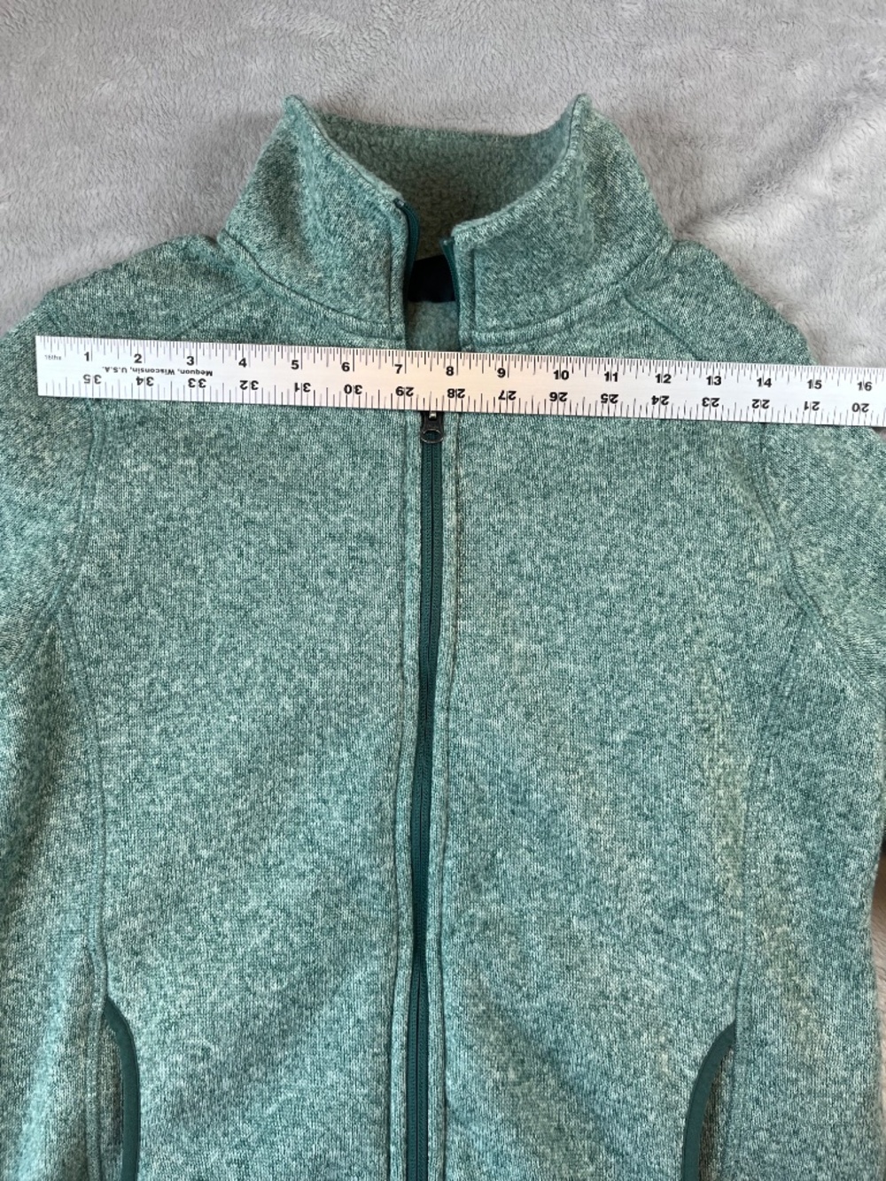 Eddie Bauer sz M Full Zip Fleece Sweater Jacket Cabincore Hike Gorpcore Barncoat - Picture 9 of 12